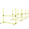 Dog Agility Training 4 Piece Set with Adjustable Height Jump Bars Carry Bag Yellow