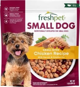 Healthy & Natural Food for Small Dogs/Breeds, Fresh Grain Free Chicken Recipe, 1lb, Yellow