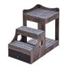 Pet Bunk Bed with Removable Stairs, Dog/Cat Window Perch with Storage, Multi-Level Bed Window Perch Dog Bedside Sleeper Couch, Small Pet Seat Platform