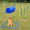 Dog Agility Tools 4PCS Set PE Jumps Stop Box Outdoor Training Equipment Blue Yellow