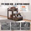 Pet Bunk Bed with Removable Stairs, Dog/Cat Window Perch with Storage, Multi-Level Bed Window Perch Dog Bedside Sleeper Couch, Small Pet Seat Platform
