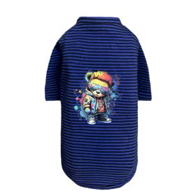 Punk Brats Dog Tee (Color: Striped Navy, size: XXS)