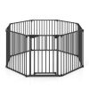 8-Panel Extra Wide Baby Gate Adjustable Pet Safety Fence with Auto-close Door