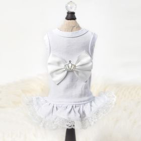 Royal Princess Dog Dress (Color: White, size: SM)