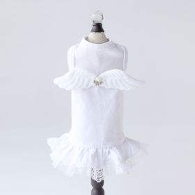 Lil Angel Dog Dress (Color: White, size: SM)